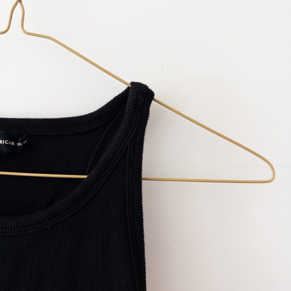 Good American Micro Rib Crewneck Tank in Black, Size XL - Picture 9 of 9